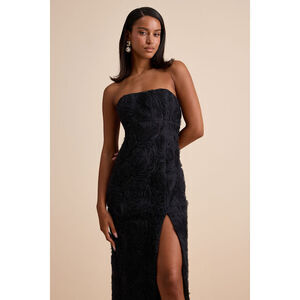 Lulus Amalia Black Textured Strapless Maxi Dress - Size S